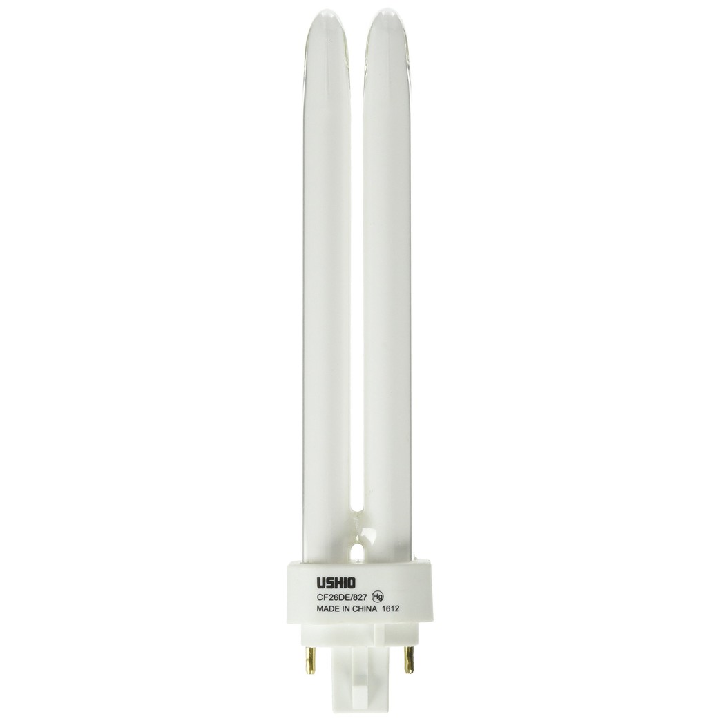 Ushio BC2759 3000059 - CF26DE/827 Double Tube 4 Pin Base Compact Fluorescent Light Bulb