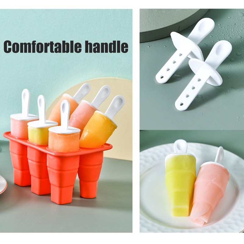 Collapsible Sicles Molds 6 Ice Makers Silicone Ice Molds Reusable
