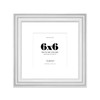 6x6 White Ornate Photo Frame With White Mat For 4x4
