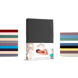 Livessa Spannbettlaken 180x200cm aus Baumwolle Single-Jersey Stoff 140 g/m², Spannbetttuch/Bettlaken mit 30cm Matratzenhöhe, Ultra weich und atmungsaktiv