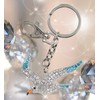 Aqua79 Seagull Keychain - Silver 3D Sparkling Charm Rhinestones Fashionable