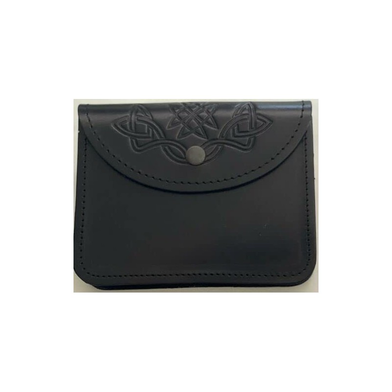 Scottish Celtic Embossed Kilt Belt Pouch with Real Leather Sporran