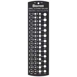 Starrett Drill and Steel Wire Gage, High Precision Tool - Measures Twist Drills and Steel Rods Accurately - Black Matte, 1 to 60 Holes, Compact 5-1/2-Inch Long - 186