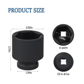 Sialvnd 2-Pack 1-1/2 InchWater Heater Element Socket Wrench,6-Point Design, 1/2-Inch Drive for Residential Screw-in Water Heater Elements Compatible with,Camco and GE