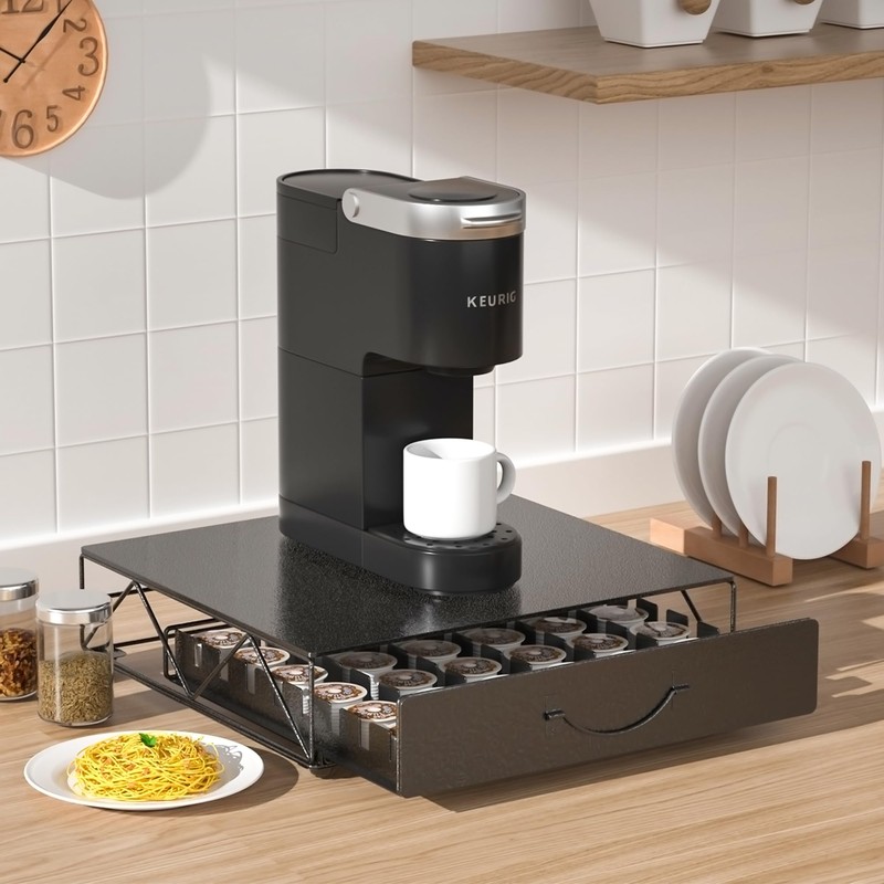 HFHOME Coffee Pod Drawer, 48 Vertuoline Coffee Pods Holder, Pods