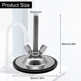 2 Sets Kitchen Sink Hole Cover Faucet Hole Cover Stainless Steel Kitchen Sink Tap Plate Stopper Sink Cap Hole Covers 2 Inch Blanking Metal Plug Silver Faucet Plug Covers for Leakage Prevention, Black