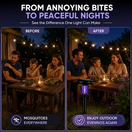 Solar Bug Zapper Lights for Outdoor Use – 4-Pack Dual-Mode Mosquito Trap Lamps for Patio, Garden & Camping