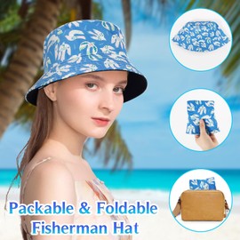 HH HOFNEN Bucket Hat Summer Beach Sun Hat for Travel Reversible Fisherman Cap with Strings for Women Men