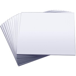 12 Pieces Mirror Tray Candle Tray Square Plate for Wedding Decorations Plate Baby Shower Wedding Centerpieces, 2020cm, 2 mm Thick