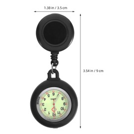 ULTECHNOVO Retractable Nurse Watch with Second Hand for Women Doctors Clip-on Hanging Lapel Nurse Watches Cute Leaves Pattern Silicon Cover Badge Fob Pocket Watch