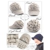 Loo & c Knit Hat with Brim, Large Size, Cross