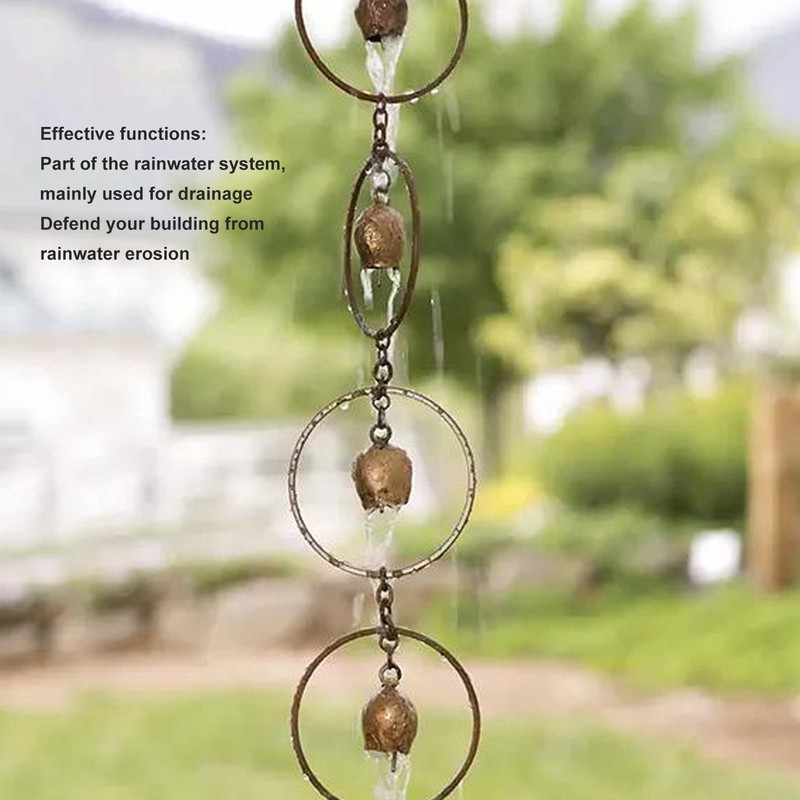 Hanging Rain Chime Metal Beautiful Sound Decorative Bell Shaped Rain