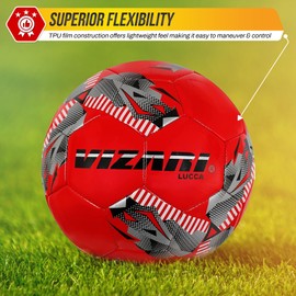 Vizari Youth Soccer Ball - Football for Boys and Girls with Durable TPU Construction for Indoor and Outdoor Play - Soccer Ball Perfect for Training and Matches (Pack of 1,6 & 12)
