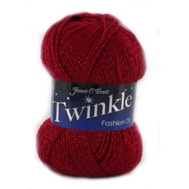 Twinkle Fashion DK Double Knitting Wool 100g Ball Glittery Fashion Yarn James Brett Shade TK20 Cherry Red