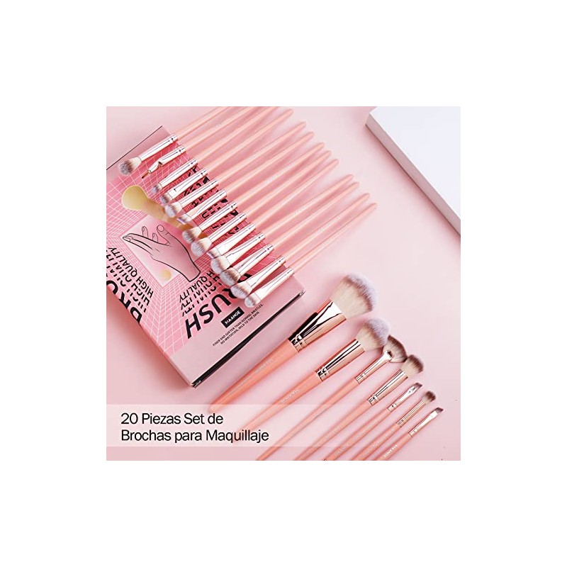 Brochas de Maquillaje Profesional 20 Piezas Set de Brochas Maquillaje