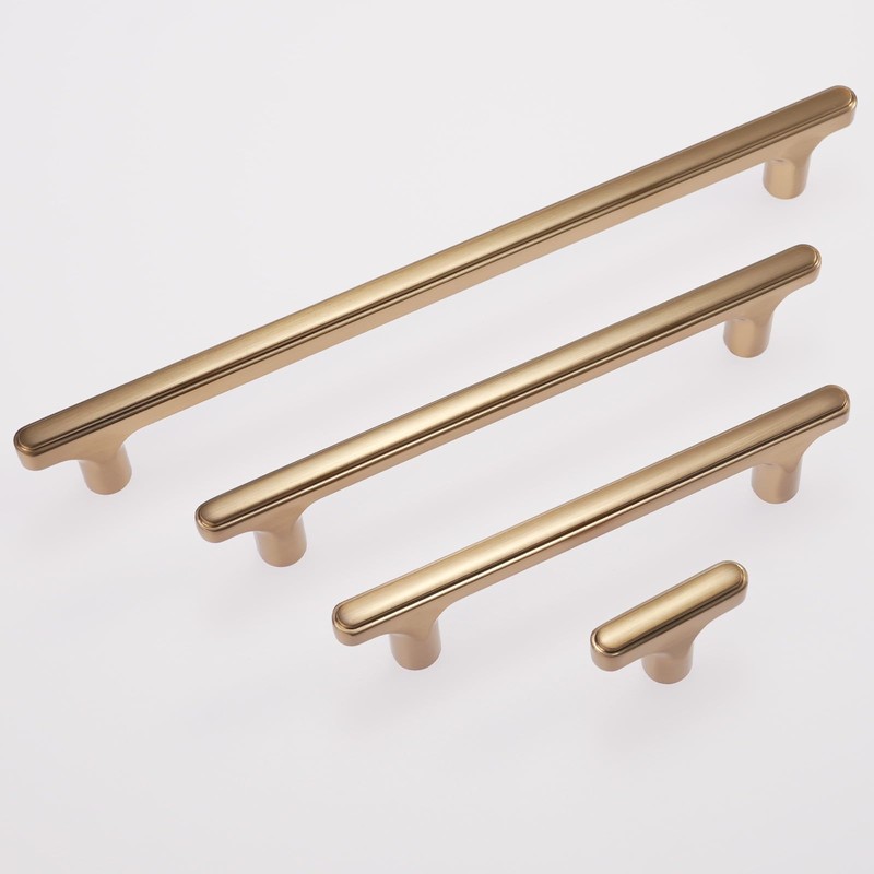 POVEFONK 10 Pack 3-3/4 inch(96mm) Champagne Copper Kitchen Cabinet Handles
