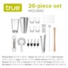 True Ultimate 20 Piece Barware set with Wooden Stand, Bar