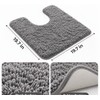 U-Shaped Bathroom Toilet Mat – Thick Plush Polyester Absorbent Rug