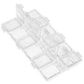 Ipetboom - Caja organizadora de plástico transparente de 12 rejillas, caja de almacenamiento para arete, caja de almacenamiento vacía, organizador de almacenamiento de uñas, de plástico transparente,