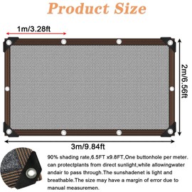 Shade Net 2 x 3 m, Sun Protection Net with Eyelets, Privacy Screen Fabric, 90% Shading Effect, Sun Protection Net Greenhouse, Shade Net Garden, Sun Protection Net, Black