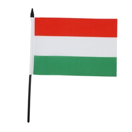 Hungary Table Flag 5'' x 8'' - Hungarian Desk Flag 21 x 14 cm - Black plastic stick and base - AZ FLAG