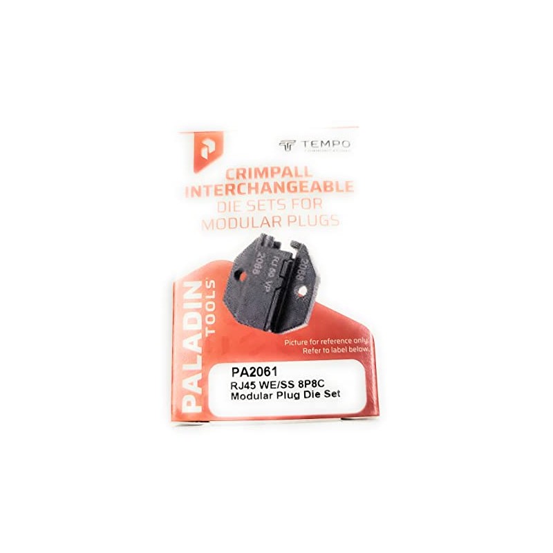 TEMPO/PALADIN TOOLS CRIMP DIE SET PA2061 CRIMPS RJ45 WE/SS 8P8C