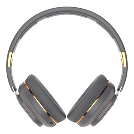 KUUCAT H7 Foldable Bluetooth Headphones, Over-The-Ear Wireless Headphones with HiFi Sound and USB-Cable,Soft Lightweigt Headset Built-in Mic for Cellphone,Travel,Women&Men,Android&iOS (Gray)