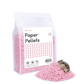 Niteangel Hamster Paper Pellets Bedding 1.8LB / 850g Small Aninam Bedding for Syrian Dwarf Hamsters Gerbils Mice Mouse Lemming Degus or other Small-Sized Pets (Pink)