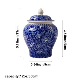 KnocKconK Handmade Ceramic Pet Urn for Dogs, Cats, Pet Blue and White Porcelain Ash Urn, Chinaware Memorial Cremation Funeral Burial Urn Keepsake, Forever Memory Box Memorial(White/Blue)