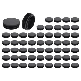 sourcing map 56 Pcs Round Plastic Plug, Black Tubing End Cap Plugs, 45mm(1.77 Inch) Furniture Leg Pipe Insert, Glide Protection for Chair, Sofa, Table, Shelf