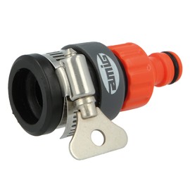 Amig - Universal Hose Adapter | With Stainless Steel Butterfly Screw | Compatible with Most Faucets | ABS Plastic and Rubber | Orange and Grey