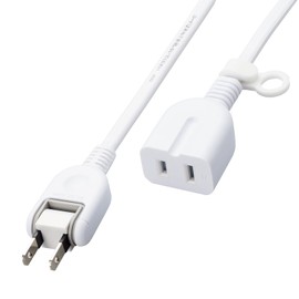 Elecom ECT-4220WH Power Strip Extension Cord 6.6 ft (2 m) 1 Gang Dust Proof Shutter Polarity Compatible N Pole 3-Pin Plug Swing Type Plug Adopts Thermoset Resin White