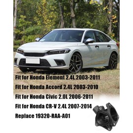 Engine Coolant Thermostat Housing with Gasket Fit for Honda 2003-2011 Element 2003-2010 Accord 2006-2011 Civic 2007-2014 CR-V 2.4L, Replace 19320-RAA-A01