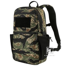 KRYDEX 14L Tactical Daypack Outdoor EDC Backpack Travel Lightweight Assault Pack - Green Tiger Stripes Camo
