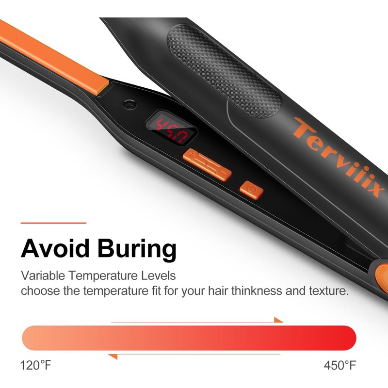 Terviiix Small Flat Iron for Short Hair, 3/10 Inch