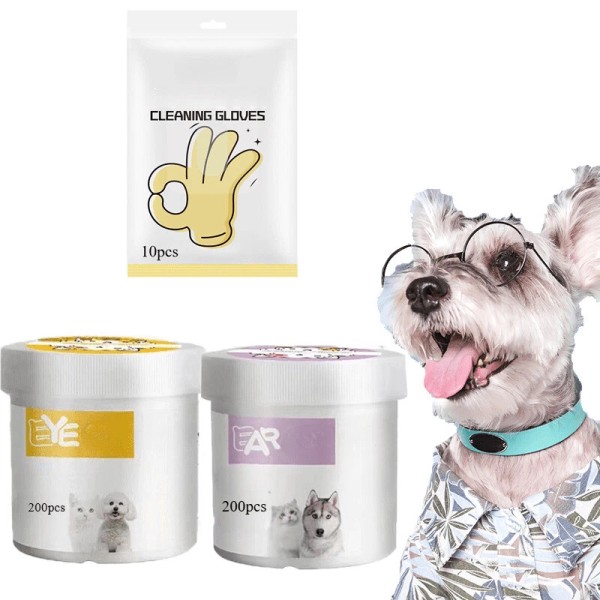 Unbranded 410pcs/set Pet Eye Wet Wipes& Ear Wet Wipes Tearmark