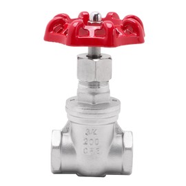DERPIPE Heavy Duty Gate Valve - 3/4" NPT Stainless Steel Female x Female Thread Rotary Sluice Valve with Wheel Handle 200WOG For Water Oil Gas