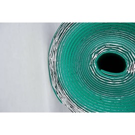 PRODURA Premium IXPE Foam Underlayment, Green, 3mm Thick, Sound Insulating, Thermal Barrier with Aluminum Coating, Self-Sealing Lip System for Floating Floors, 100 sq.ft. per roll (1)