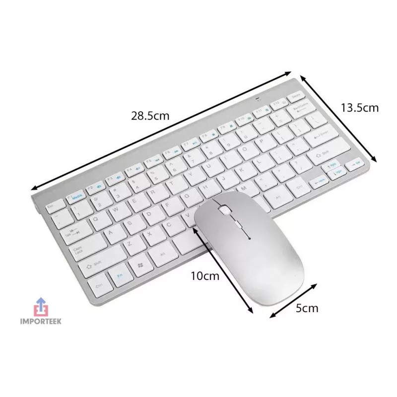 Importeek Kit Combo Teclado + Mouse Pc Laptop Inalambrico Multimedia