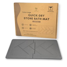 ME MOTHER EARTH XL Double-Sided Stone Bath Mat 19.7" x 31.5", Diatomaceous Earth Bathroom & Kitchen Mat, 2-Piece Quick Dry Absorbent Bath Mat, Eco-Friendly & Non-Slip, Water Absorbing Floor Mat