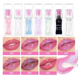 UNYOKE Magic Color Change Lip Gloss, Hydrating Lip Gloss Oil Rich Shiny Lip Balm, Warm Color Change, Moisturizing Lip Gloss Lip Balm Clear Lip Care, Long Lasting Moisturizing Lip Oil-04#