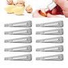 10pcs Fish Bone Tweezers Stainless Steel Flat Tip Hair Tweezers