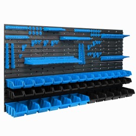 botle 43 Stacking Boxes Wall Shelf Plastic 154 x 78 cm Tool Holder Workshop Garage Storage System Storage Boxes Chute