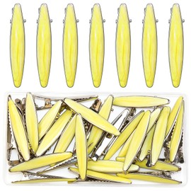 28 Pack Surfboard Hair Claws,Duckbill Hair Clips for Women, 2.4 Inch Flat Claw Clips for Thick Hair, No-Slip Grip Hair Styling Accessories for Daily Use，Yellow