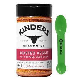 Kinders Roasted Veggie Seasoning All Purpose Veggie Rub 8 oz - 2 in 1 Measuring Spoon Included
