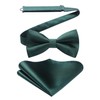 HISDERN Bow Tie Pre-Tied Men's Bow Tie with Pocket Square