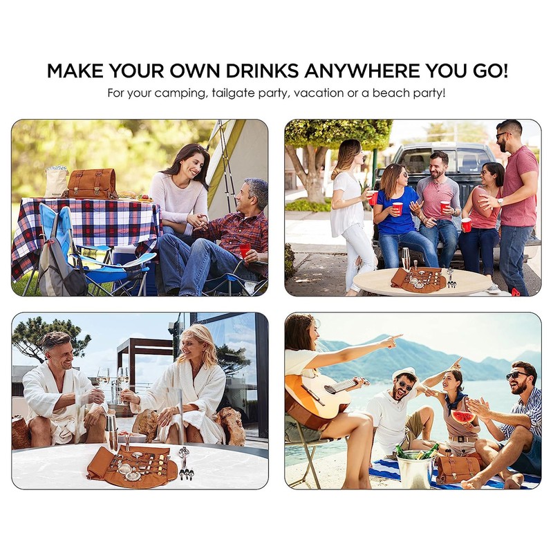 Bartender Bag Multifunctional Portable Large Capacity Canvas Travel Bartender Kit