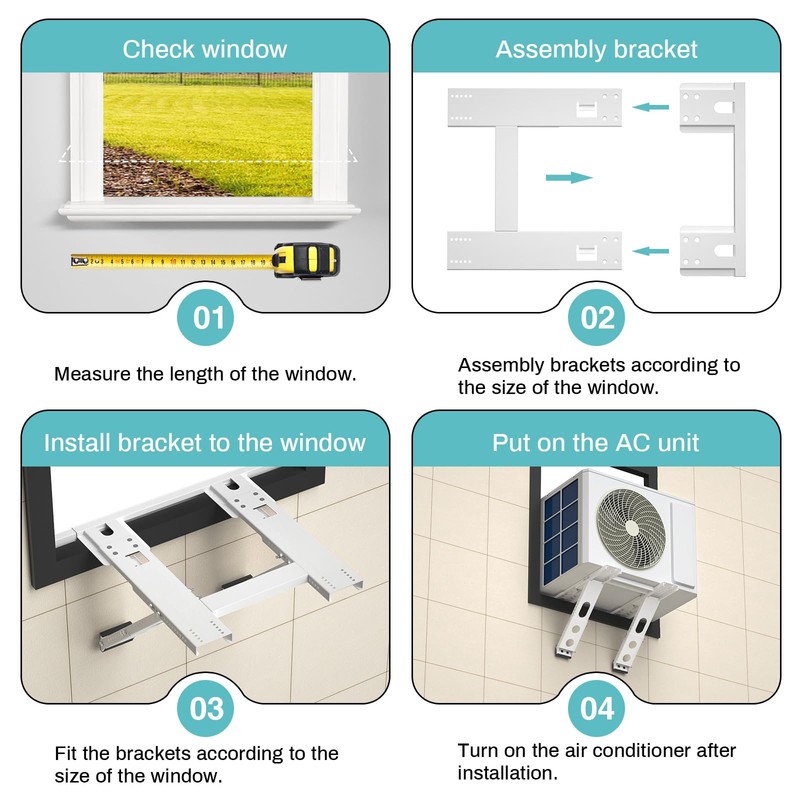 Retbtnm Air Conditioner Support Bracket, Adjustable Window Air Conditioner Bracket,