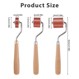 GIONAR 3Pcs Rubber Brayer Rollers, Multi-Size Ink Brayer for Printmaking & Crafting, Comfort Grip Craft Roller Set, Ideal for Stamping, Scrapbooking and Construction Tools