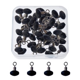 SUPERFINDINGS 50PCS Black Fishing Rolling Swivel 1.3x0.65cm Slide Rig Rolling Swivels Plastic Fishing Swivels Cross-Line Pulley Line Connectors Fishing Tackle Running Slider Bead Swivel